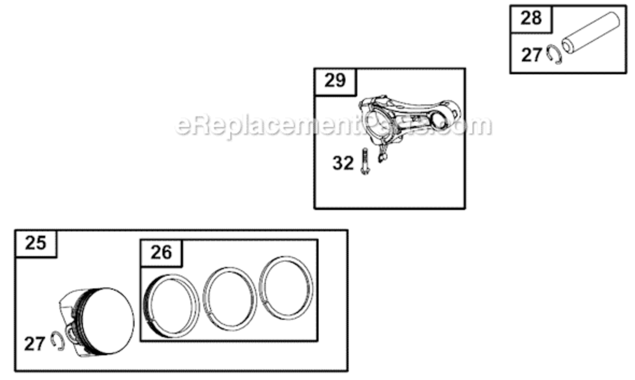 Page B Diagram and Parts List for 124432 8001 Briggs and Stratton Engine